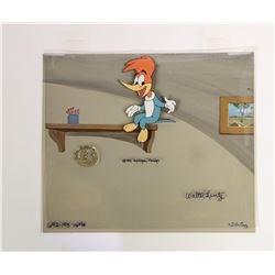 Signed Woody Woodpecker Production Cel & Background.