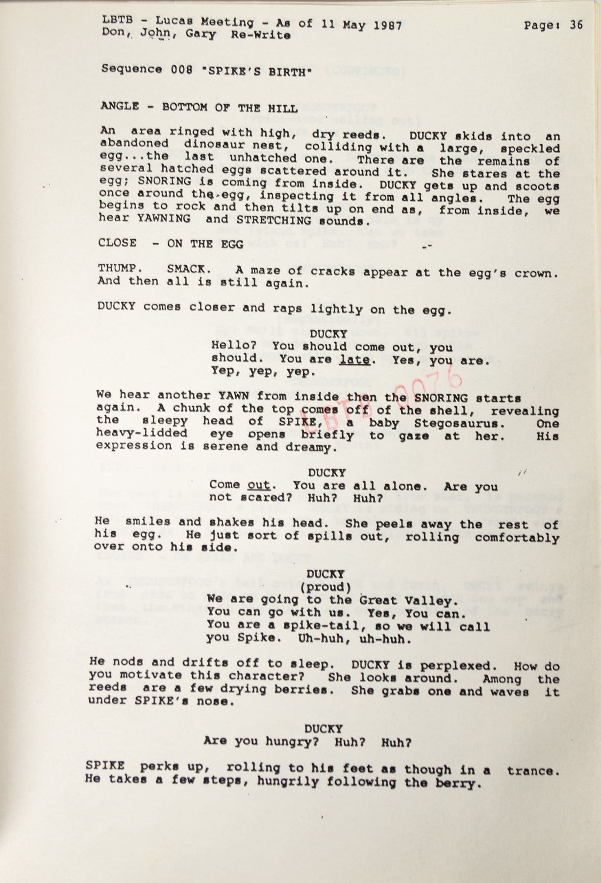 The Land Before Time Script.