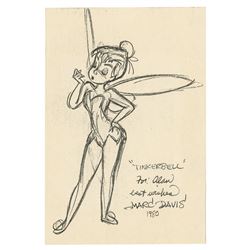 Tinker Bell Xerox Signed By Marc Davis.