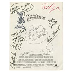 Multi-Signed Who Framed Roger Rabbit? Press Book.