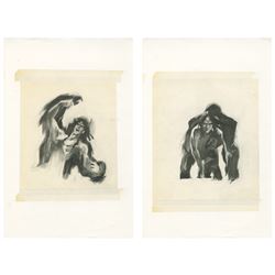 Pair of Tarzan Production Concept Drawings.