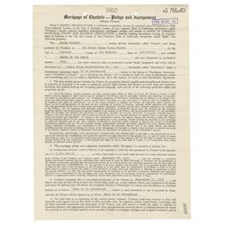 Roy Disney Signed Mortgage of Chattels.