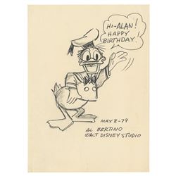 Original Donald Duck Drawing Signed by Al Bertino.