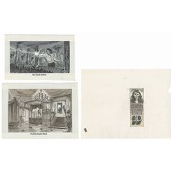 Set of (3) Michael Jackson's Ghosts Drawings.