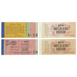 Collection of (4) Knott's Ticket Books.