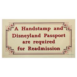 Disneyland Handstamp Sign Graphic.