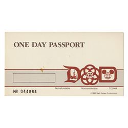 Milt Albright's Disney Parks One Day Passport.