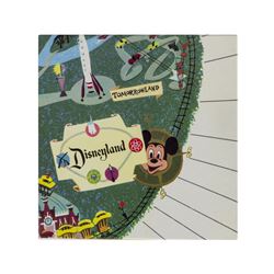 Set of (4) Disneyland Map Square Dishes in Box.