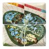 Image 2 : Set of (4) Disneyland Map Square Dishes in Box.