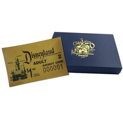 Disneyland 50th Anniversary Admission Ticket Plate.