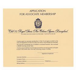 Early Club 33 Membership Application.