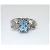 Image 1 : Blue Topaz & Diamond Sterling Silver Dinner Ring