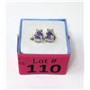 Image 2 : New Amethyst & Diamond Sterling Silver Earrings