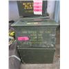 Image 1 : 2 Military Surplus Metal Ammo Boxes -6" x 7" x 12"