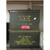 Image 1 : 2 Military Surplus Metal Ammo Boxes -6" x 7" x 12"