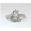 Image 1 : Green Amethyst & Diamond Wrap Design Ring