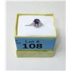 Image 2 : 1.25 Amethyst & Diamond Solitaire Ring