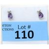 Image 1 : New 1.4 CT Amethyst & Diamond Earrings