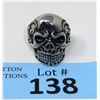 Image 1 : Man's Heavy Set Stainless Steel Skull Biker Ring