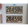 Image 1 : Pair of Rare USA 1922 Massachusetts Licence Plate