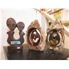 Image 1 : 3 Carved Stone Statues -Largest is 8" x 10"