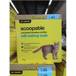 Four 18kg No Name Unscented Scoopable Cat Litter