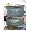 Image 1 : 2 Military Surplus Metal Ammo Boxes -6" x 7" x 12"