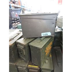 3 Military Surplus Metal Ammo Boxes