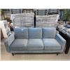 Image 1 : 82" Blue Fabric Upholstered Sofa