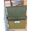 Image 1 : 2 Military Surplus Metal Ammo Boxes -6" x 7" x 12"