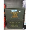 Image 1 : 2 Military Surplus Metal Ammo Boxes -6" x 7" x 12"