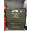 Image 1 : 2 Military Surplus Metal Ammo Boxes -6" x 7" x 12"