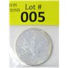 Image 1 : 1 Oz .9999 Fine Silver 2011 Canada Maple Leaf Coin