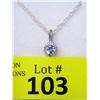 Image 1 : Blue Topaz & Diamond Sterling Silver Pendant