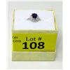 Image 1 : 1.25 Amethyst & Diamond Solitaire Ring