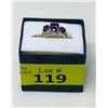 Image 2 : Amethyst & Diamond Sterling Silver Ring
