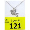 Image 1 : .925 Sterling Silver Diamond Bird Pendant