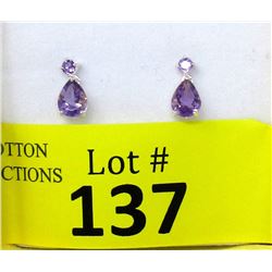 New Amethyst Sterling Silver Dangle Earrings