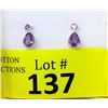 Image 1 : New Amethyst Sterling Silver Dangle Earrings