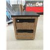 Image 2 : Pine Blanket Rack & 2 Drawer Wicker Night Stand