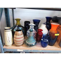 14 Decorative Flower Vases - Assorted Materials