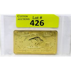 Gold Plated 1 Oz. .999 Fine Titanium Bar