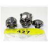 Image 1 : 3 New Size 10 Stainless Steel Biker Style Rings