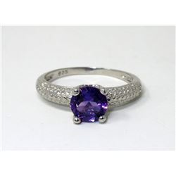 Brand New Amethyst & Diamond Ring - Size 8