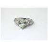 Image 1 : Brand New Green Amethyst & 2 Diamond Ring