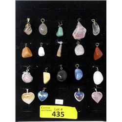 19 Gemstone & Polished Agate Pendants