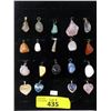Image 1 : 19 Gemstone & Polished Agate Pendants