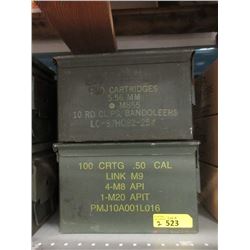 2 Military Surplus Metal Ammo Boxes -6  x 7  x 12 