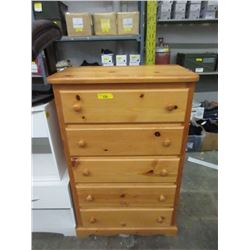 5 Drawer Pine Dresser - 18  x 30  x 47  tall