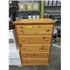 Image 1 : 5 Drawer Pine Dresser - 18" x 30" x 47" tall